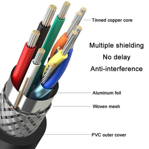 Cable HDMI VegGieg V2.0 4K60Hz conexión video para decodificador TV monitor proyección 2 m (Negro)