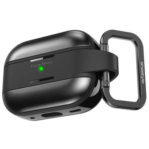Funda protectora AhaStyle WG75-PRO2 de TPU y aleación de aluminio, resistente a arañazos y dividida, para AirPods Pro 2 (negra)