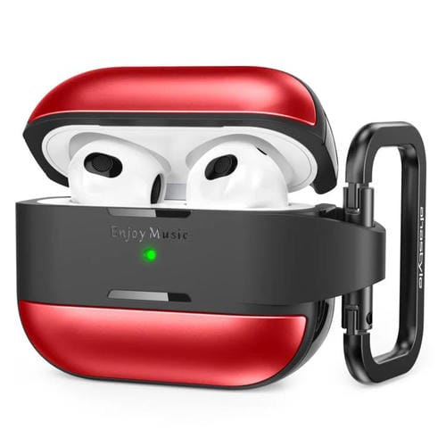 Funda protectora AhaStyle WG75-3 de TPU y aleación de aluminio resistente a arañazos para AirPods 3 (roja)