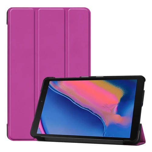 Funda de Cuero Custer Texture para Galaxy Tab A 8.0 (2019) P205/P200 con Soporte Plegable (Morado)