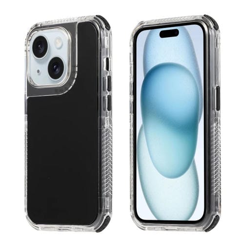 Para iPhone 15 Dreamland 3 En 1 Caja de Teléfono PC + TPU con Marco Transparente de Color Sólido (Negro) - MOVILSTORE