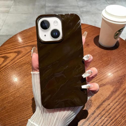 Para iPhone 15 Funda para Teléfono de TPU con Textura Ondulada de Color Sólido (Chocolate) - MOVILSTORE