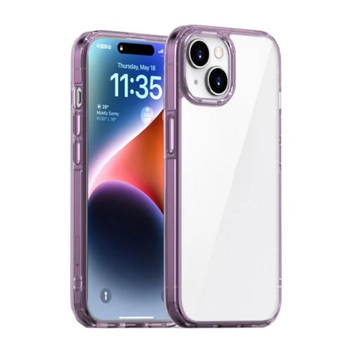 Para iPhone 15 Ipaky Aurora Series Funda Protectora para Teléfono PC + TPU a Prueba de Golpes (Púrpura Transparente) - MOVILSTORE