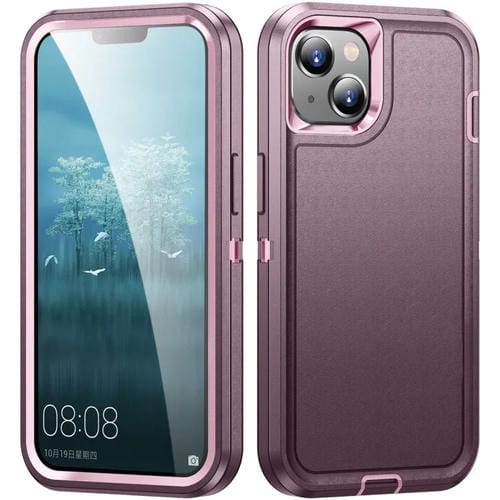 Para iPhone 15 Life Funda Resistente a Prueba de Agua para Teléfono (Púrpura + Rosa) - MOVILSTORE