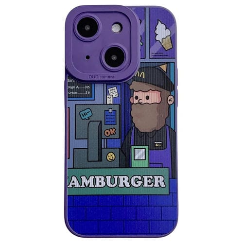 Para iPhone 15 Liquid Angel Eyes Apron Clerk Funda para Teléfono de TPU (Púrpura) - MOVILSTORE