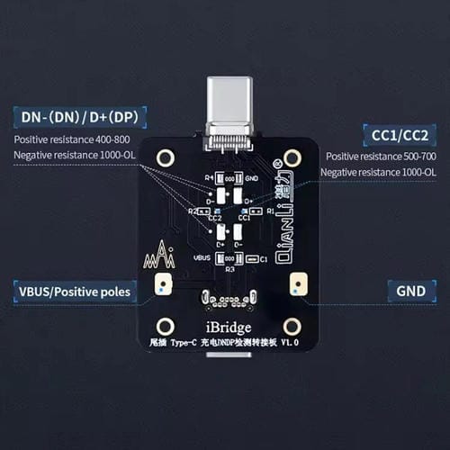 Plaque de détection DNDP Charge iBridge QianLi Type C