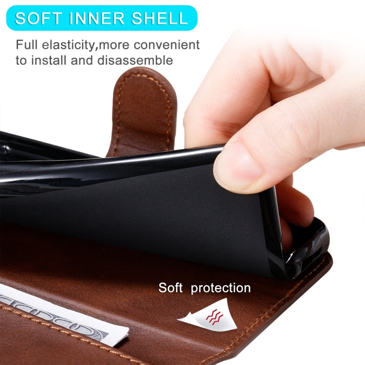 Para Google Pixel 5 Classic Calf Texture PU + TPU Funda de cuero con tapa horizontal, con soporte, ranuras para tarjetas y billetera (marrón)