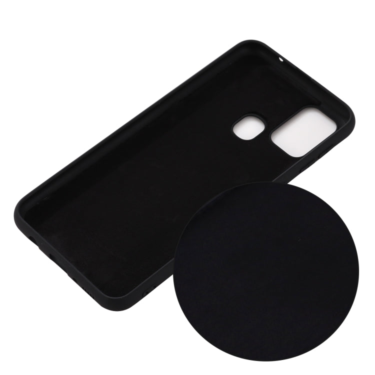 Para Motorola Moto G9 Power Pure Color Liquid Silicone Funda de cobertura total a prueba de golpes (Negro)