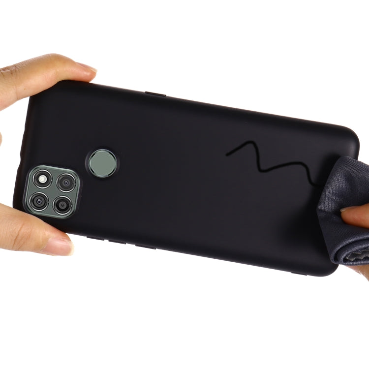 Para Motorola Moto G9 Power Pure Color Liquid Silicone Funda de cobertura total a prueba de golpes (Negro)