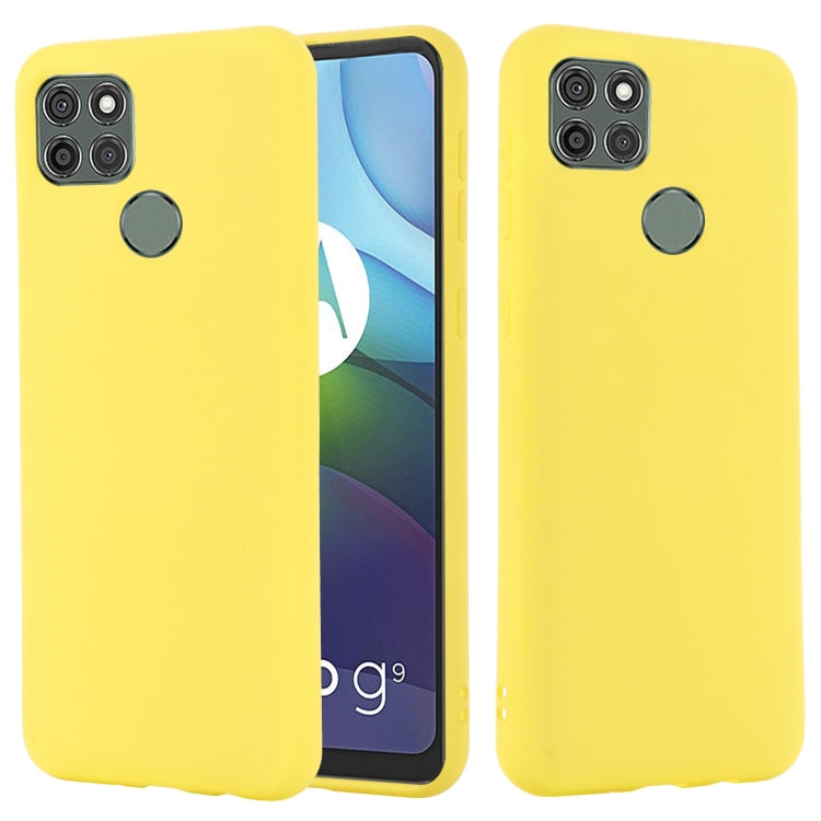 Para Motorola Moto G9 Power Pure Color Liquid Silicone Funda de cobertura total a prueba de golpes (amarillo)