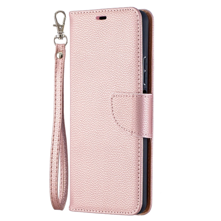 Para Huawei P Smart 2021 / Y7A Litchi Texture Color Pure Color Horizontal Flip PU Funda con soporte y ranuras para tarjetas y Billetera y cordón (oro rosa)