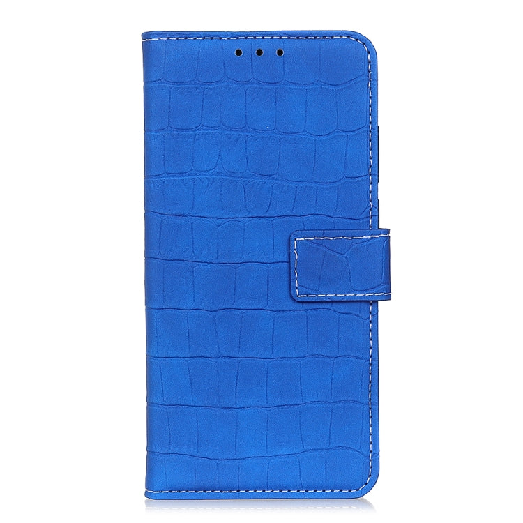Para Motorola Moto G Stylus (2021) Funda de cuero con tapa horizontal con textura de cocodrilo con soporte, ranuras para tarjetas y billetera (azul)