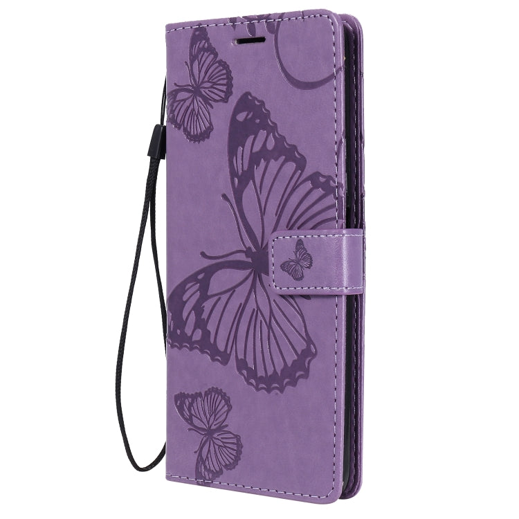 For Huawei Y9a 3D Butterflies Embossing Pattern Horizontal Flip Leather Case with Holder & Card Slot & Wallet(Purple)