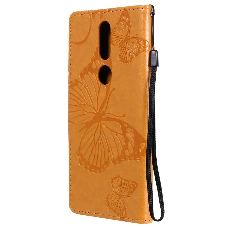 Para Nokia 2.4 3D Mariposas Patrón de relieve Funda de cuero con tapa horizontal con soporte, ranura para tarjeta y billetera
