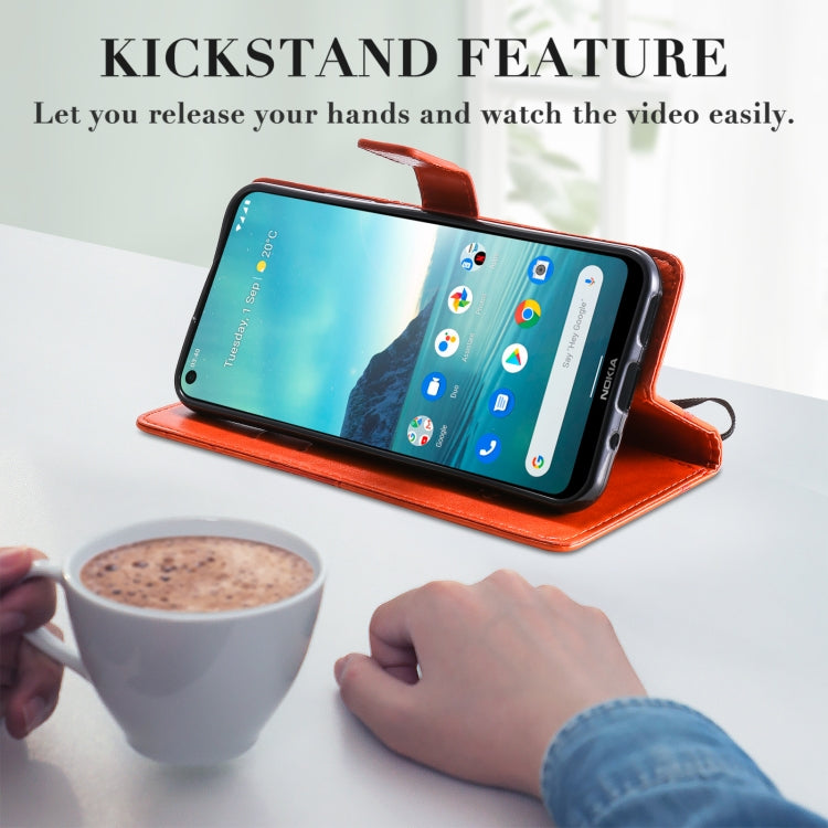 Para Nokia 3.4 3D Mariposas en relieve Patrón Horizontal Flip Funda de cuero con soporte, ranura para tarjeta y billetera (naranja)
