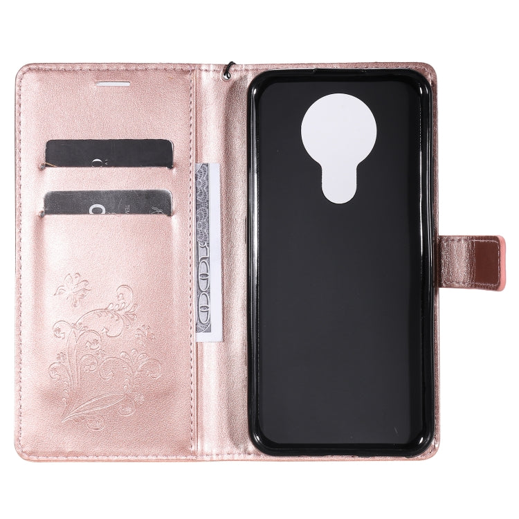 Para Nokia 3.4 3D Mariposas en relieve Patrón Horizontal Flip Funda de cuero con soporte, ranura para tarjeta y billetera