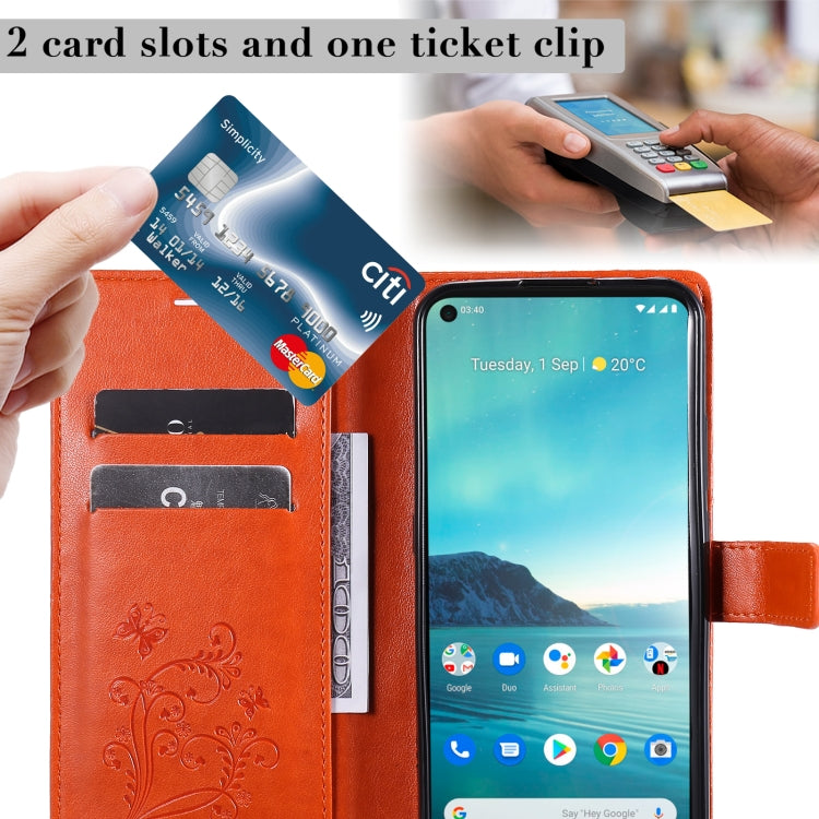 Para Nokia 3.4 3D Mariposas en relieve Patrón Horizontal Flip Funda de cuero con soporte, ranura para tarjeta y billetera