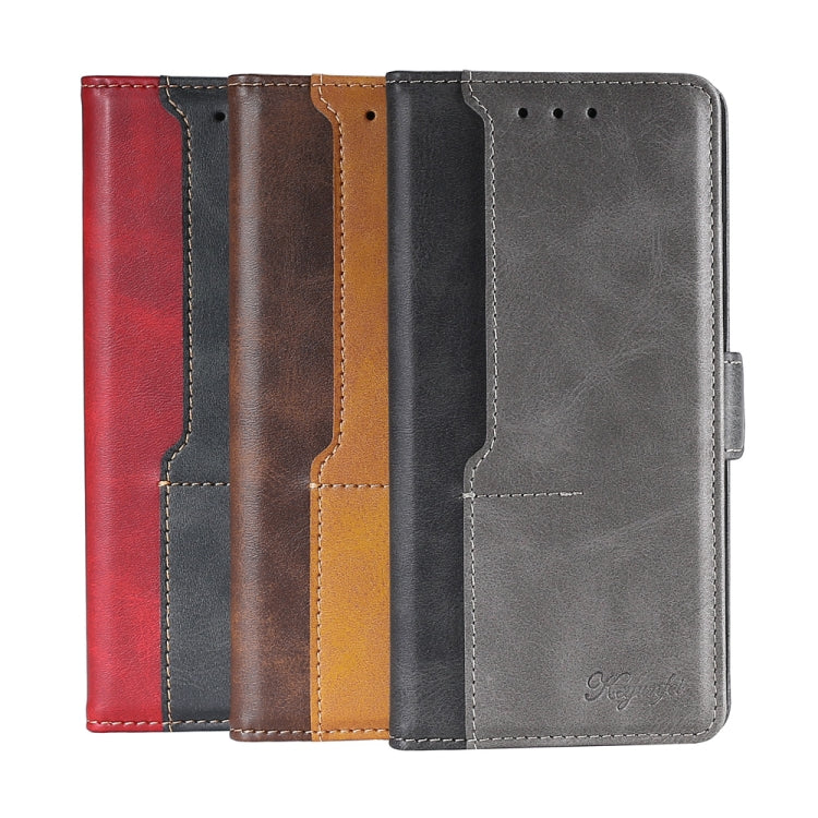 Estuche de Cuero Samsung Galaxy A31 Textura Retro Hebilla Lateral Tapa Horizontal Soporte Ranuras Tarjetas Billetera (Rojo)