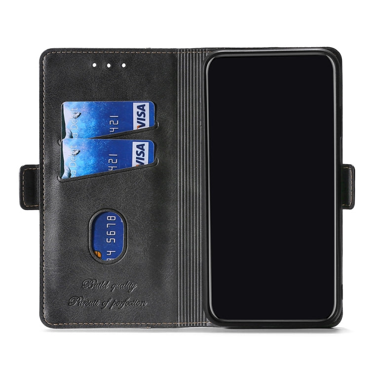 Estuche de Cuero para Samsung Galaxy S8 con Tapa Horizontal, Hebilla Lateral, Soporte, Ranuras para Tarjetas y Billetera (Negro)