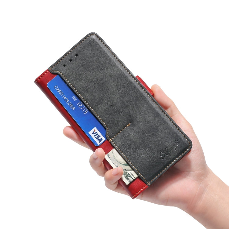 Estuche de Cuero para Samsung Galaxy S9 con Tapa Horizontal, Hebilla Lateral, Soporte, Ranuras para Tarjetas y Billetera (Rojo)