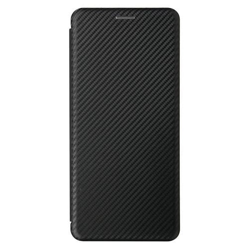 Para Motorola Edge S Fibra de carbono Textura Magnética Horizontal Flip TPU + PC + Funda de cuero PU con ranura para tarjeta (Negro)