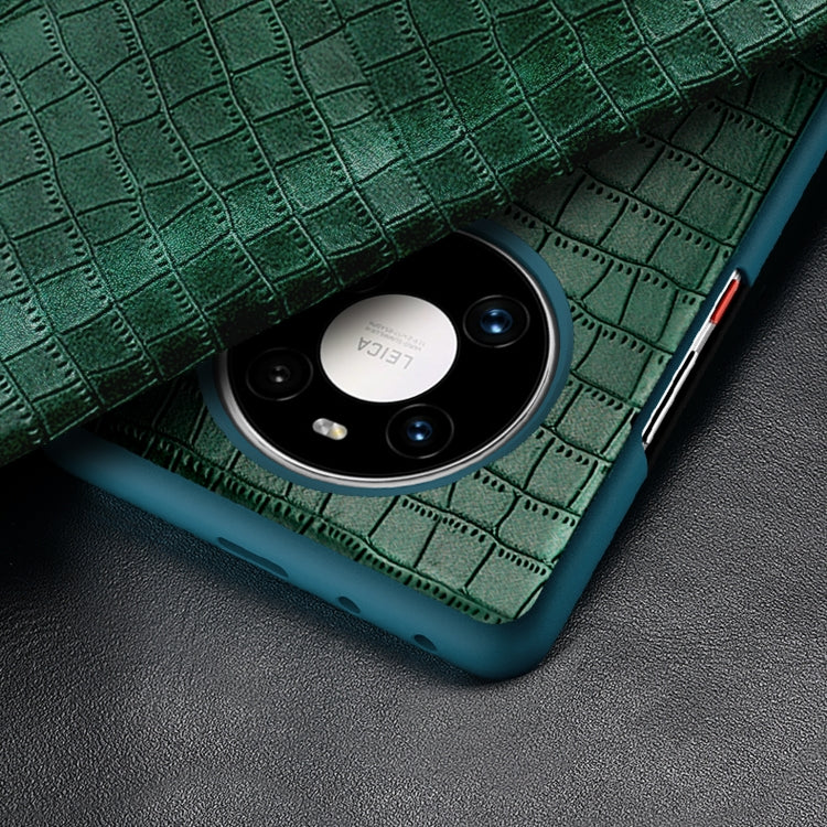 Para Huawei Mate 40 Textura de cocodrilo Ventana de pantalla Horizontal Flip Funda de cuero (marrón)
