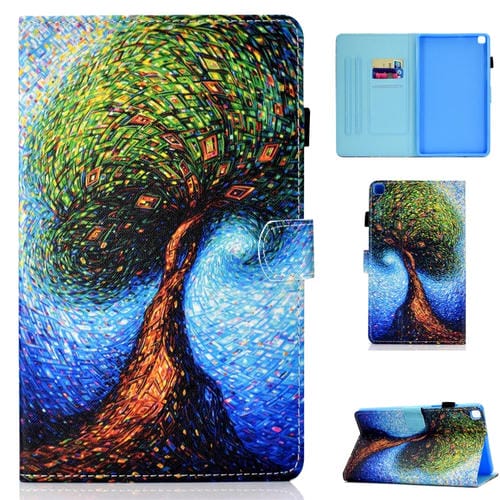 Funda para Samsung Galaxy Tab A7 Lite 8.7 (2021) T220 Cuero Horizontal Flip con Soporte y Ranura para Tarjeta (Árbol Abstracto)