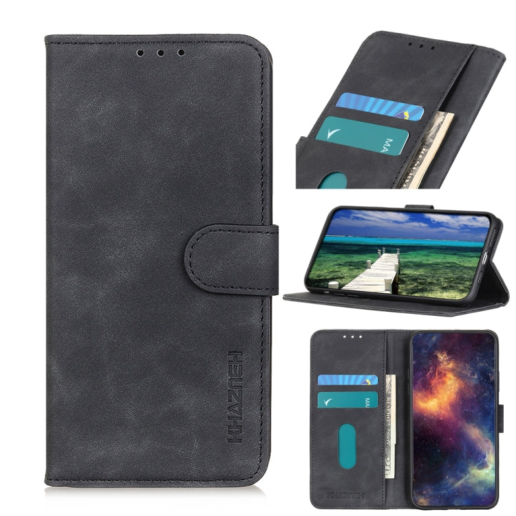 Para Google Pixel 6 Khazneh Retro Texture PU + TPU Funda de cuero Horizontal Flip con soporte y ranuras para tarjetas (Negro)