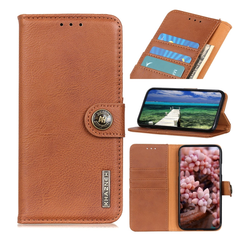 Para Google Pixel 6 Pro Khazneh Cowhide Texture Horizontal Flip Funda de cuero con soporte y tragamonedas y billetera (Marrón)