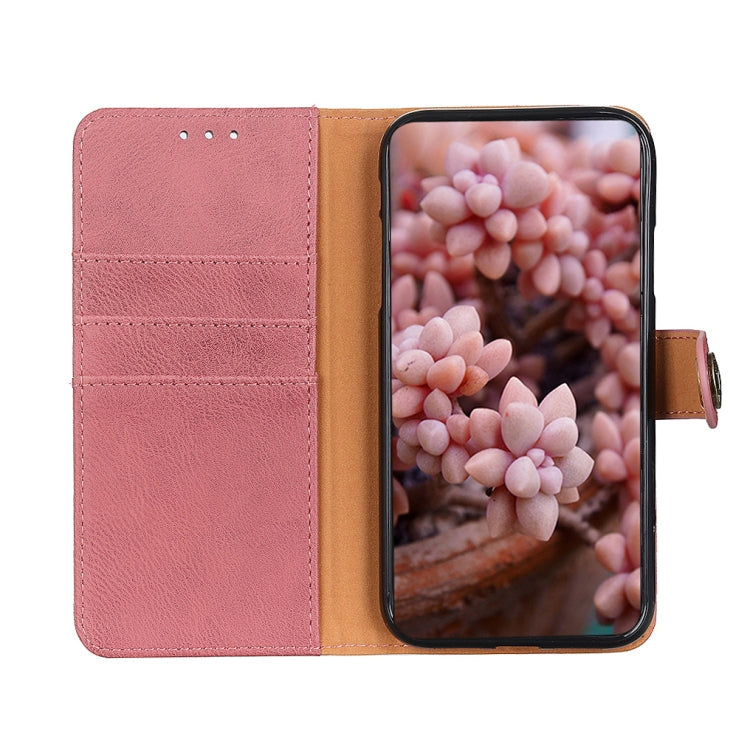Para Google Pixel 6 Pro Khazneh Cowhide Texture Horizontal Flip Funda de cuero con soporte y tragamonedas y billetera (rosa)