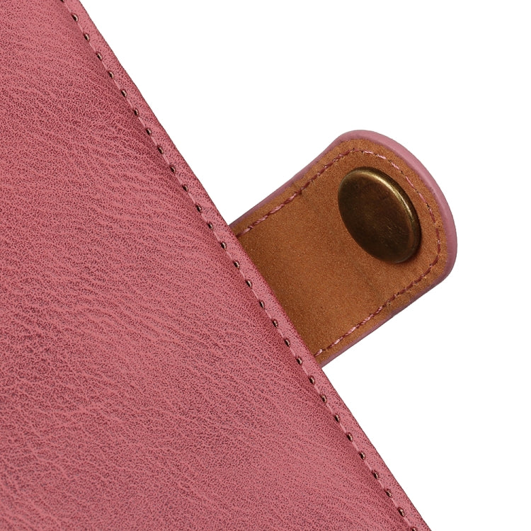 Para Google Pixel 6 Pro Khazneh Cowhide Texture Horizontal Flip Funda de cuero con soporte y tragamonedas y billetera (rosa)