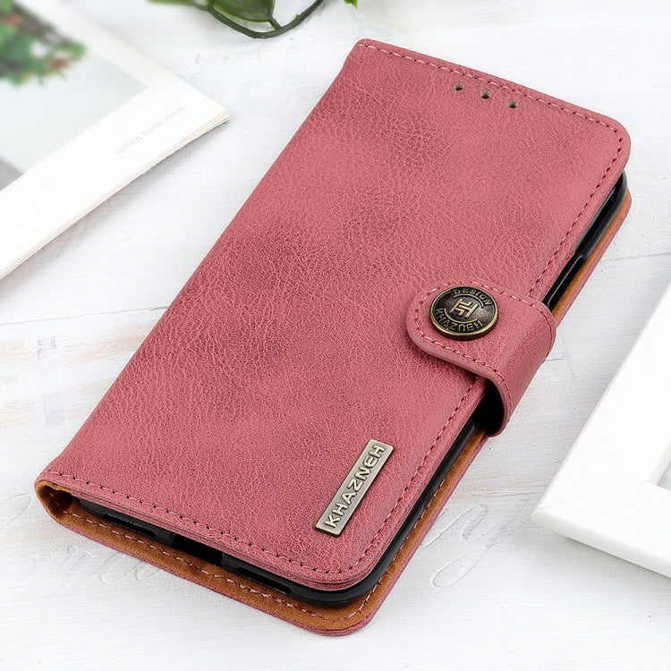 Para Google Pixel 6 Pro Khazneh Cowhide Texture Horizontal Flip Funda de cuero con soporte y tragamonedas y billetera (rosa)