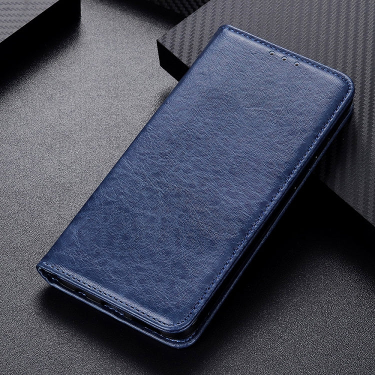 Para Google Pixel 6 Magnet Crazy Horse Texture Horizontal Flip Funda de cuero con soporte y ranuras para tarjetas y billetera (azul)