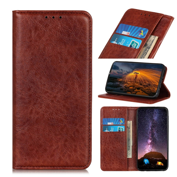 Para Google Pixel 6 Magnético Crazy Horse Texture Horizontal Flip Funda de cuero con soporte y tragamonedas y billetera (Marrón)