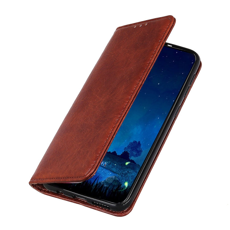 Para Google Pixel 6 Magnético Crazy Horse Texture Horizontal Flip Funda de cuero con soporte y tragamonedas y billetera (Marrón)