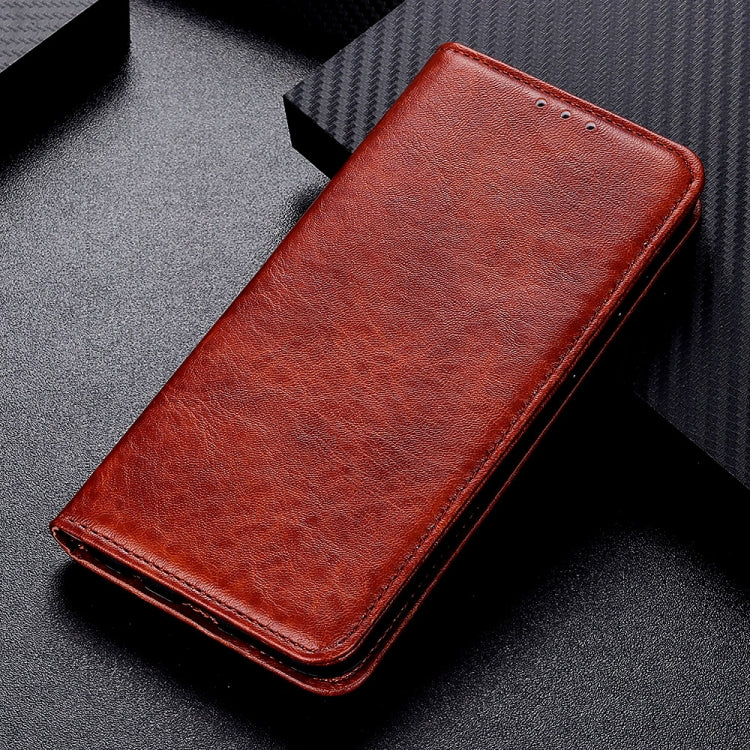 Para Google Pixel 6 Magnético Crazy Horse Texture Horizontal Flip Funda de cuero con soporte y tragamonedas y billetera (Marrón)
