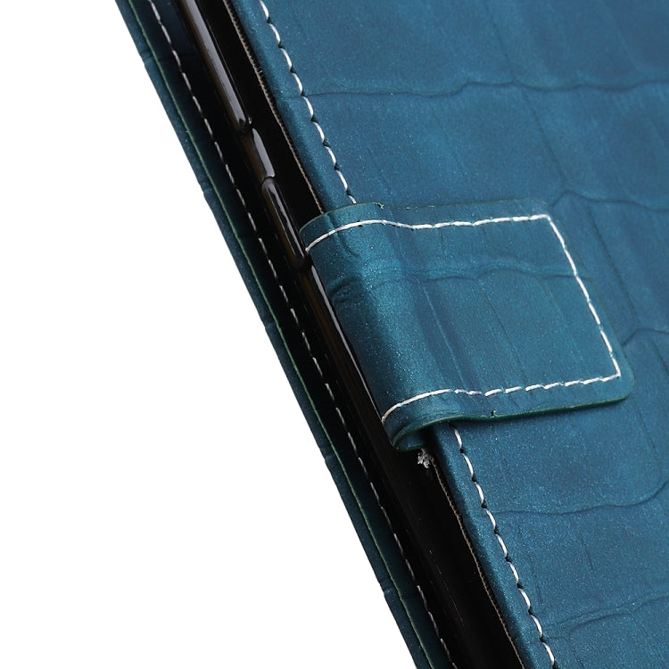 Para Google Pixel 6 Textura de cocodrilo Funda de cuero Horizontal Flip con soporte y ranuras para tarjetas y marco de fotos y billetera (verde oscuro)