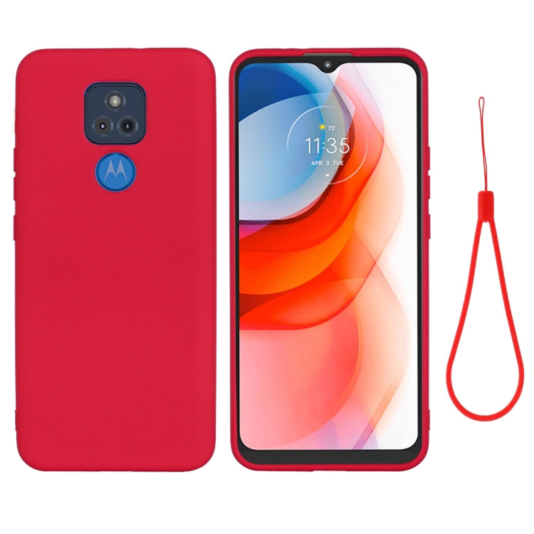 Para Motorola Moto G Play (2021) Caja de cobertura completa de silicona de silicona líquida de color puro (rojo)