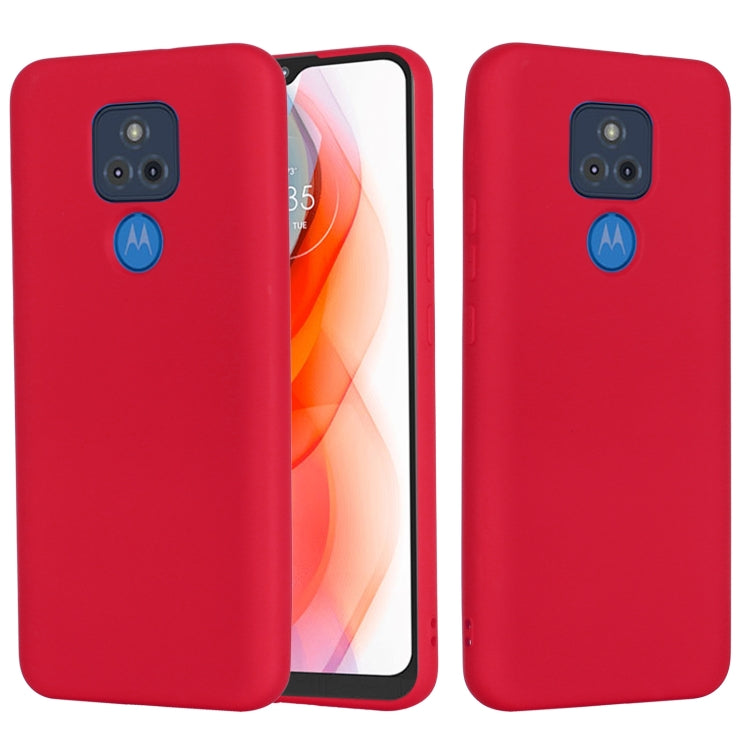 Para Motorola Moto G Play (2021) Caja de cobertura completa de silicona de silicona líquida de color puro (rojo)