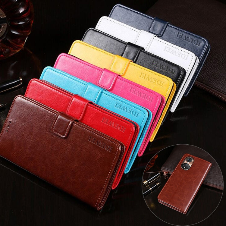 Para honrar 50 Idewei Crazy Horse Texture Horizontal Flip Funda de cuero con soporte y tragamonedas y billetera (Negro)