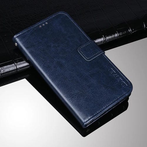 Para ZTE Nubia Red Magic 6r Idewei Crazy Horse Texture Horizontal Flip Funda de cuero con soporte y ranuras para tarjetas y billetera (azul)