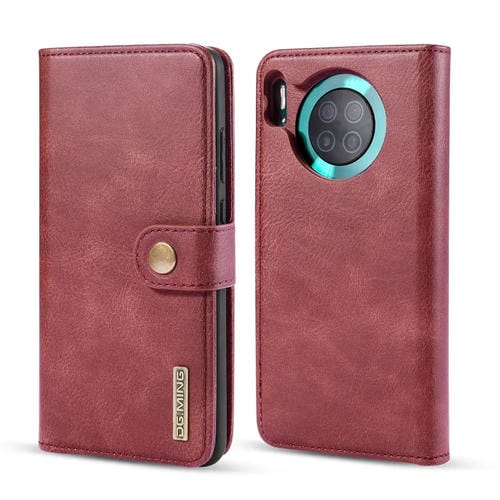 Para Huawei Mate 30 DG.MING Crazy Horse Texture Flip Funda de cuero magnética desmontable con soporte, ranuras para tarjetas y billetera (rojo)