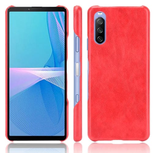 Para Sony Xperia 1 III a prueba de golpes Litchi Texture PC + caso PU (rojo)