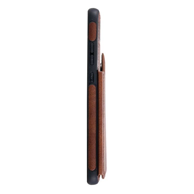 Para Huawei Mate 30 Funda de cuero con tapa horizontal con textura de becerro con soporte, ranuras para tarjetas y marco (café)