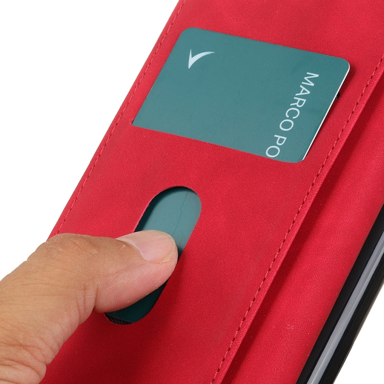 For Honor 50 SE Khazneh Retro Texture PU + TPU Funda de cuero Horizontal Flip Funda con soporte y tragamonedas y billetera (rojo)