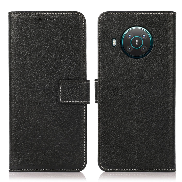Para Nokia X20 Litchi Texture PU + TPU Funda de cuero Horizontal Flip con soporte y tragamonedas y billetera (Negro)