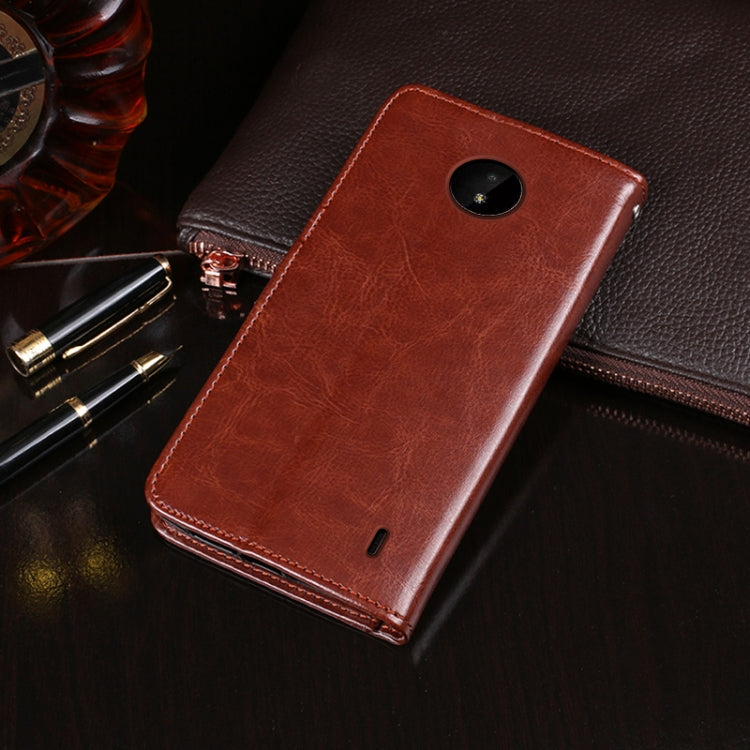 Para Nokia C20 Idewei Crazy Horse Texture Horizontal Flip Funda de cuero con soporte y tragamonedas y billetera (blanco)