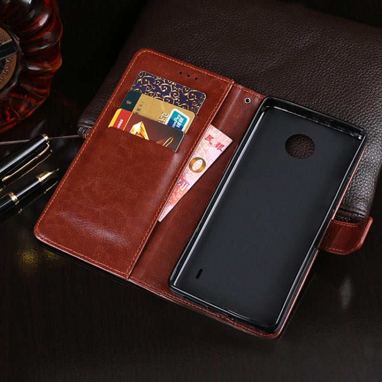 Para Nokia C20 Idewei Crazy Horse Texture Horizontal Flip Funda de cuero con soporte y tragamonedas y billetera (blanco)