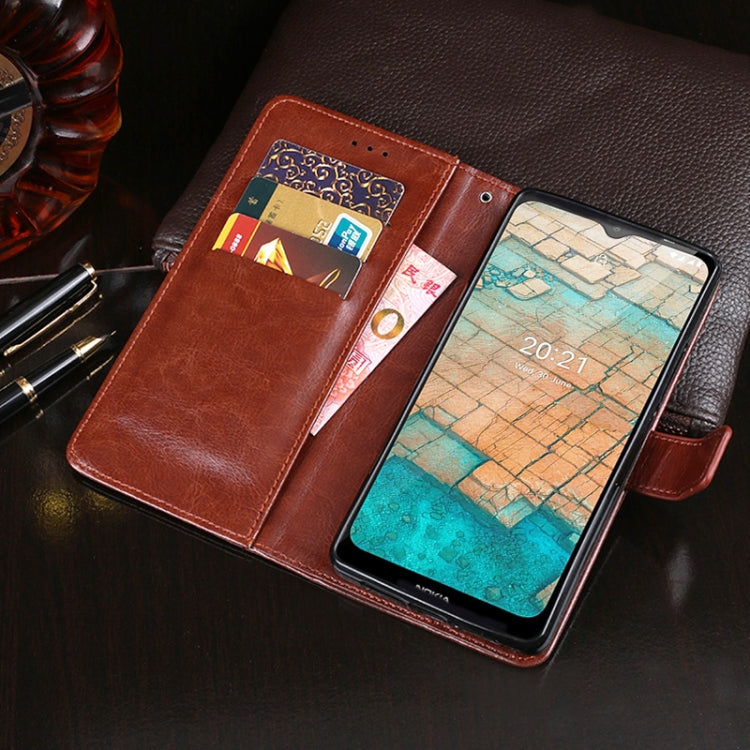 Para Nokia C20 Idewei Crazy Horse Texture Horizontal Flip Funda de cuero con soporte y tragamonedas y billetera (azul)