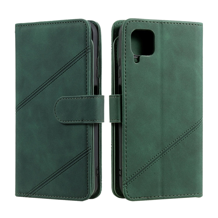 Para Huawei P40 Lite Siente la piel de la piel de la piel Horizontal Flip PU Funda de cuero con soporte y tragamonedas de tarjetas múltiples y billetera y lanyard y marco de fotos (verde)